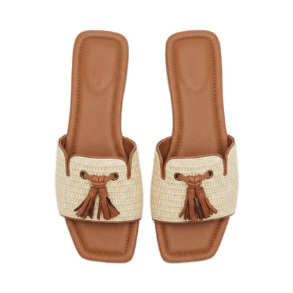 Chic Woven Tassel Summer Slides