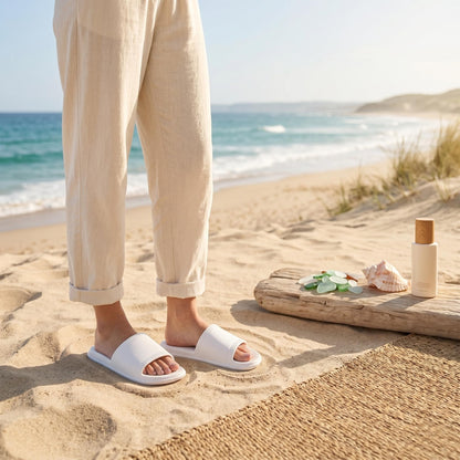 Minimalist Ribbed Soft Shower Slides