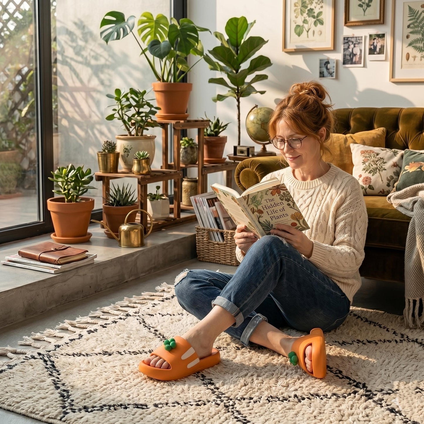 Whimsical Garden Carrot EVA Slides